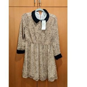 New Little White Lies Smocked Dress Lace Print Sm